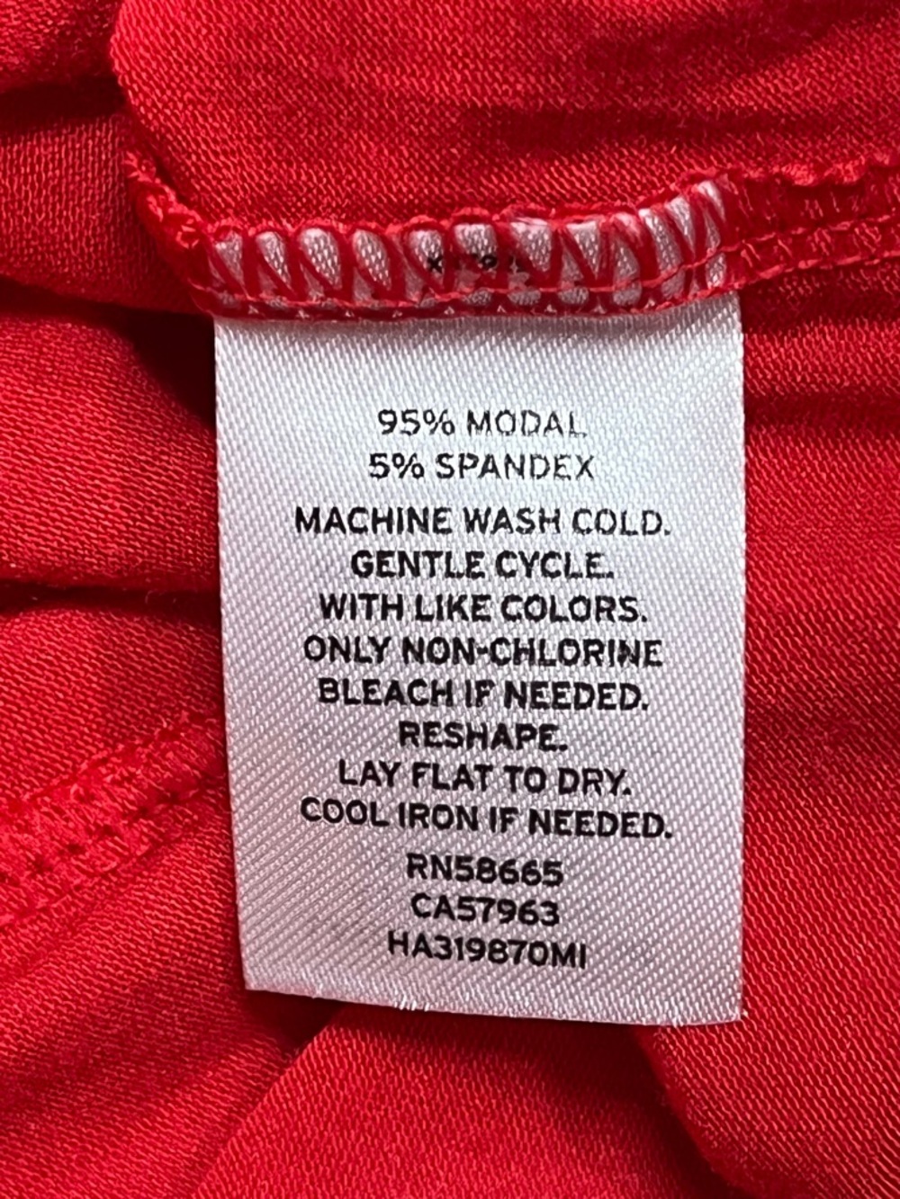 Halogen Modal V-Neck Slouchy Tee Short Sleeve Red size XL - Picture 4 of 7